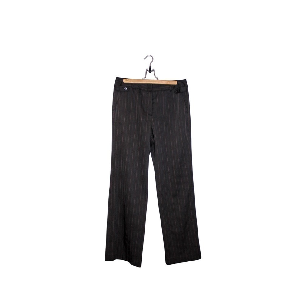 Larry Levine Stretch Wide Leg Pin Stripe Dress Pants Trousers Size 10